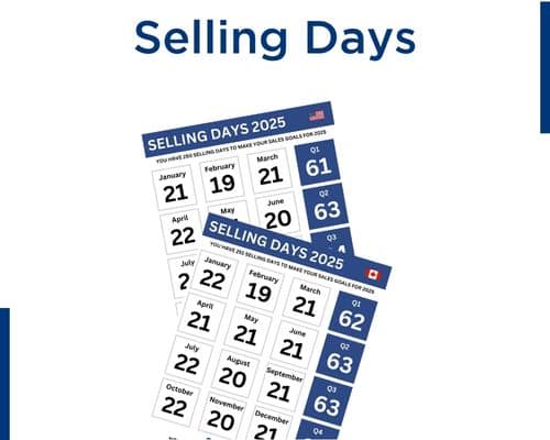 Number of selling days in 2025